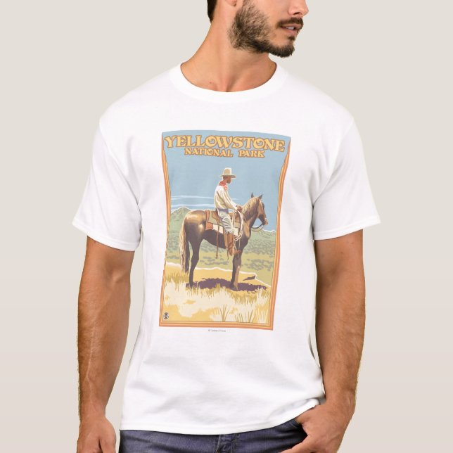T-shirt De cowboy ressortissant de Yellowstone à cheval - (Devant)