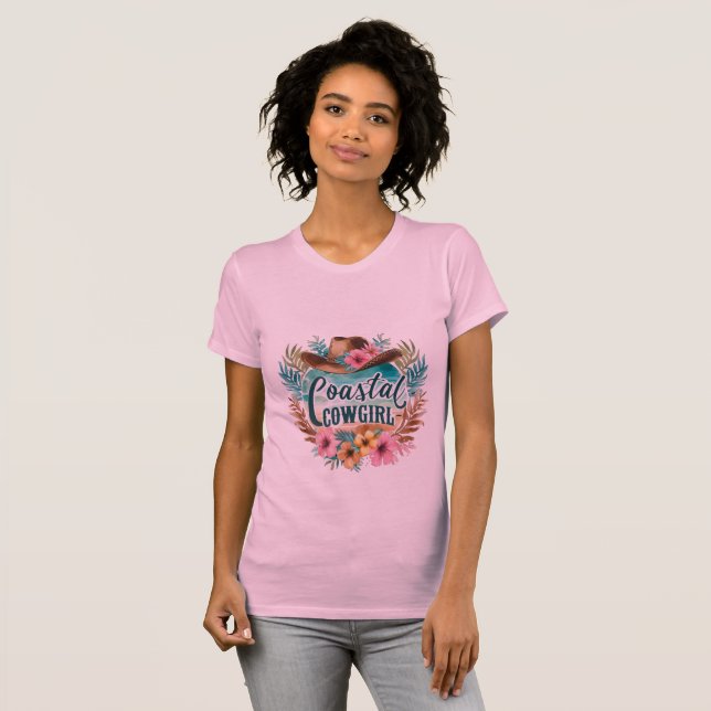 T-Shirt de Cowgirl Côtière (Devant entier)