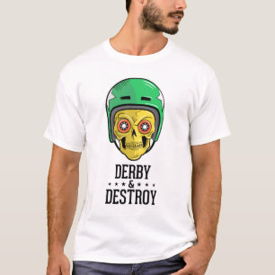 T-shirt de crâne de Derby de rouleau