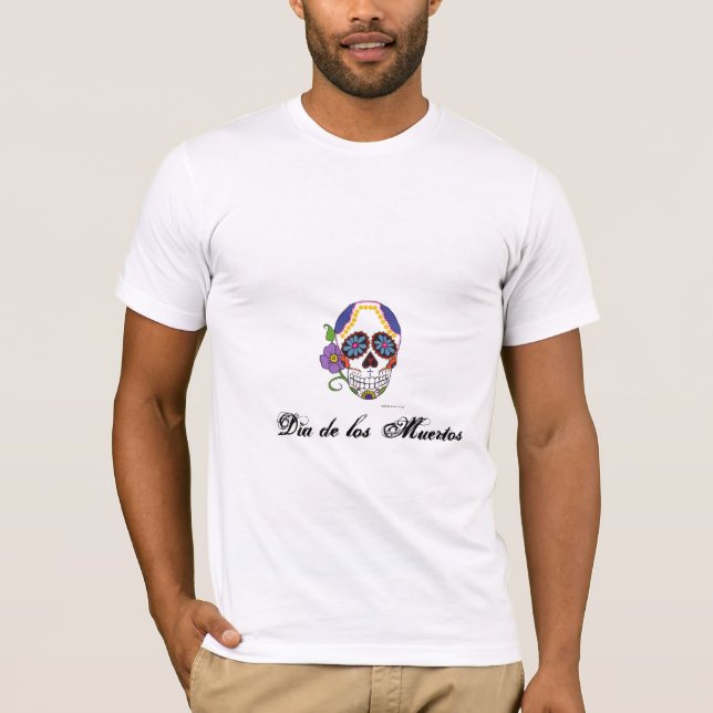T-shirt de crâne de Dia de los Muertos Sugar (Devant)