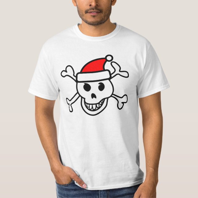 T-shirt de crâne de Père Noël (Devant)