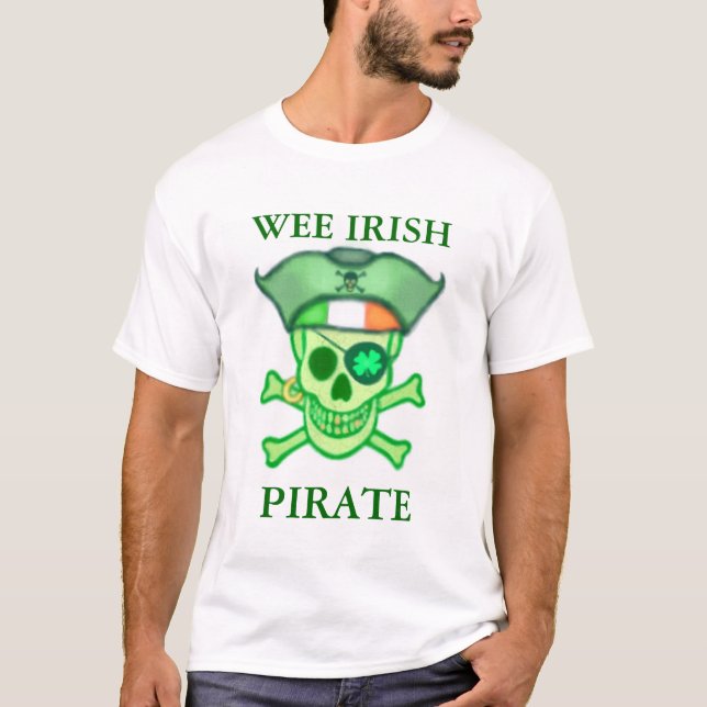 T-shirt de crâne de pirate du jour de St Patrick (Devant)
