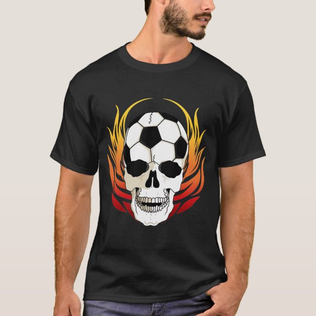 T-shirt de crâne du football (Devant)