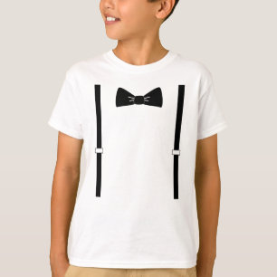 T-shirt de cravate d'arc et de garçon de bretelle