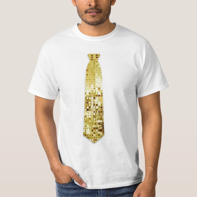 T-shirt de cravate de faux de regard de paillettes (Devant)