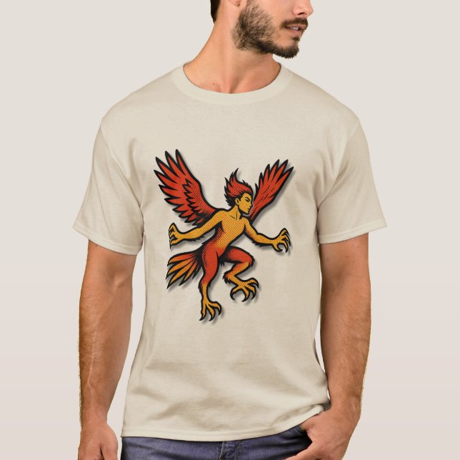 T-shirt de créature monstre ailée mythique (Devant)