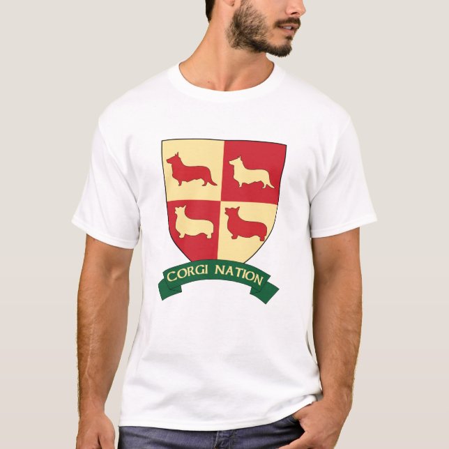 T-shirt de crête de nation de corgi (Devant)
