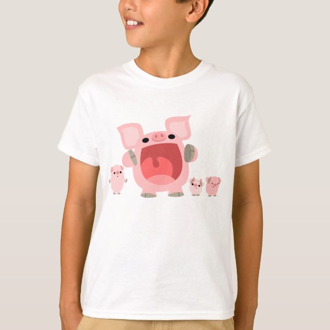 T-shirt de cri d'enfants de porcs de bande (Devant)