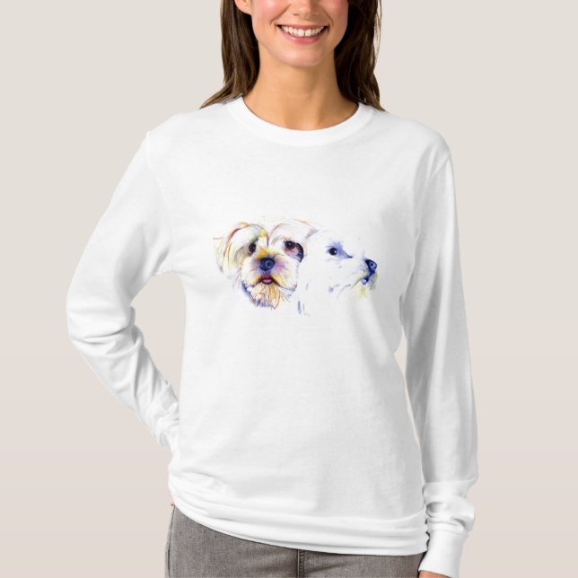 T-shirt de croquis de Yorkshire Terrier (Devant)