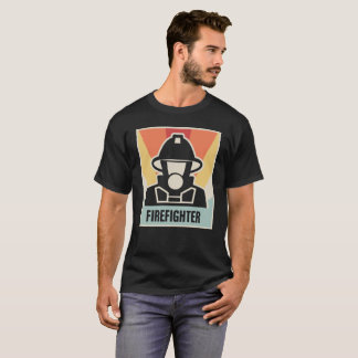 T-shirt De cru affiche de SAPEUR-POMPIER de style les