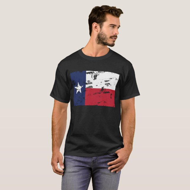 T-shirt de cru de drapeau d'état du Texas de (Devant entier)