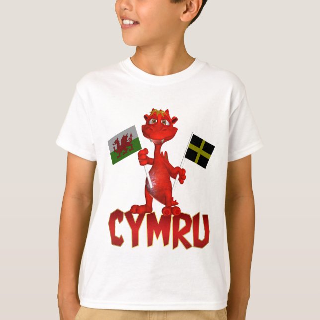 T-shirt de Cymru Gallois, drapeau de Gallois et (Devant)