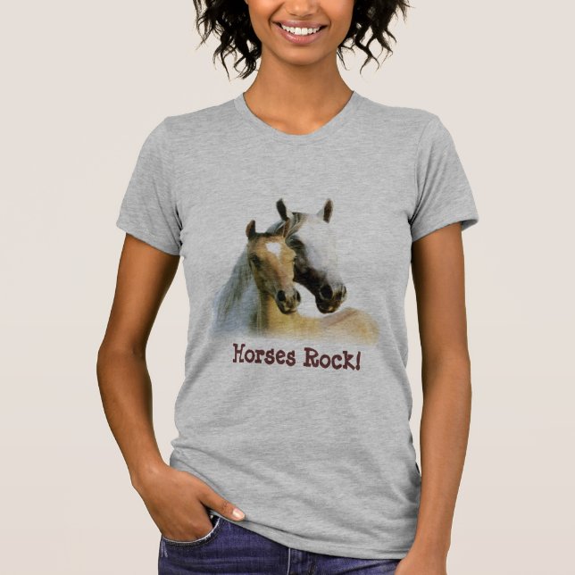 T-shirt de dames d'amis de cheval (Devant)
