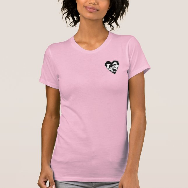 T-shirt de dames d'amour de whippet (Devant)