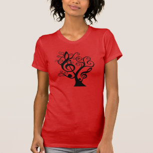 T-shirt de dames d'arbre de clef triple de