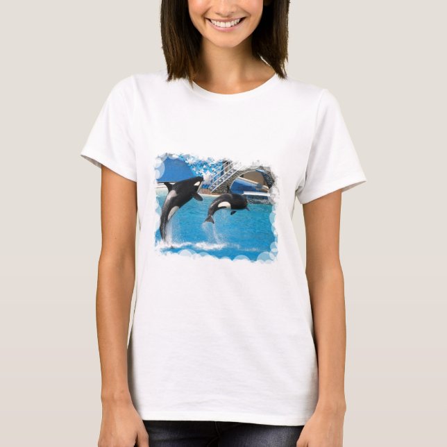 T-shirt de dames de baleines d'orque (Devant)
