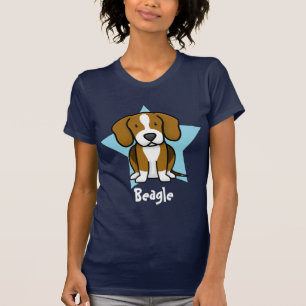 T-shirt de dames de beagle d'étoile de Kawaii