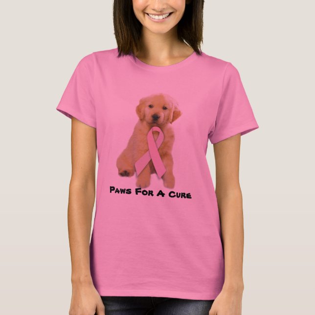 T-shirt de dames de cancer du sein de golden (Devant)