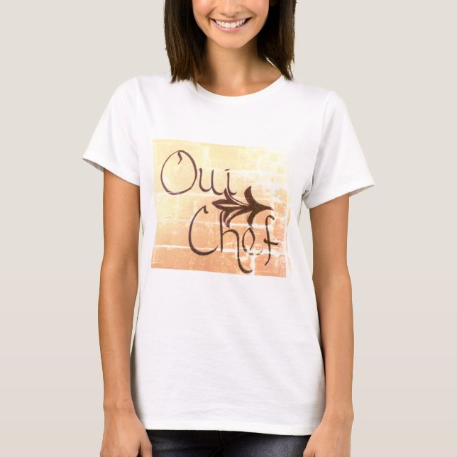 T-shirt de dames de chef d'Oui (Devant)