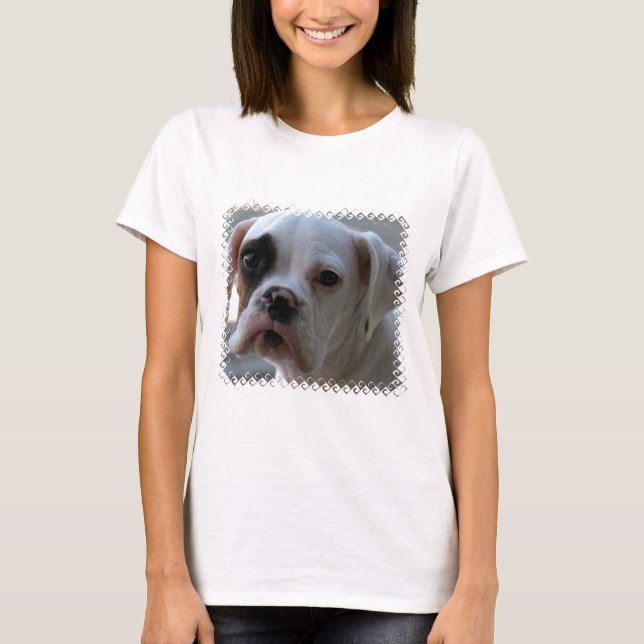 T-shirt de dames de chien de boxeur observé par (Devant)