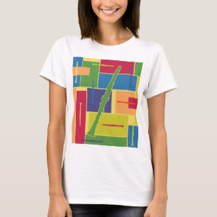 T-shirt de dames de Colorblocks de clarinette