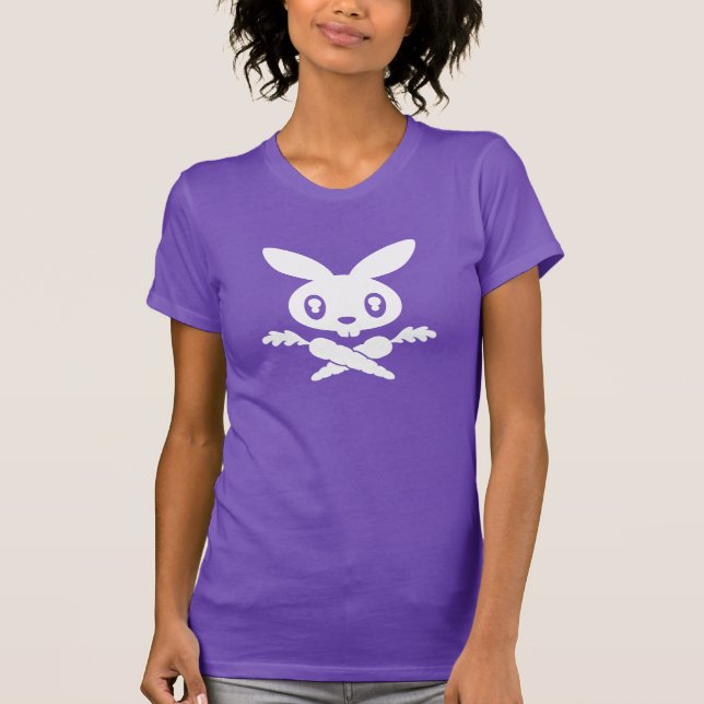 T-shirt de dames de crâne de lapin de Twink (Devant)