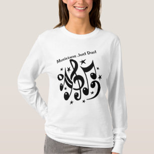 T-shirt de dames de duo de musiciens juste