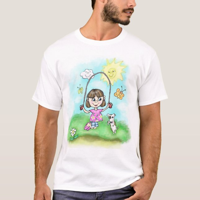 T-shirt de dames de fille d'été (Devant)