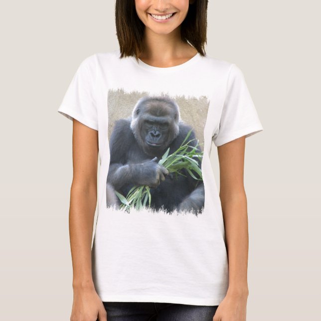T-shirt de dames de gorille de Silverback (Devant)
