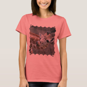 T-shirt de dames de langue de girafe
