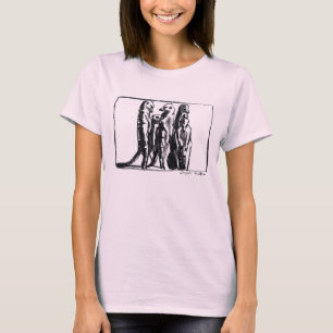 T-shirt de dames de Meerkat - charbon de bois de