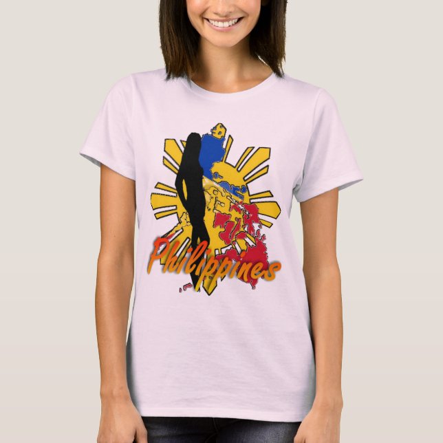T-shirt de dames de Philippines W/Girl (Devant)