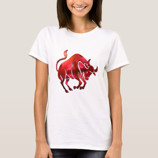 T-shirt de dames de symbole de Taureau (Devant)
