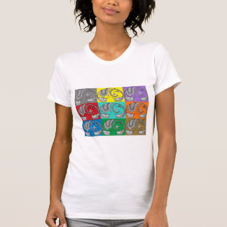 T-shirt de dames d'éléphants d'Asie