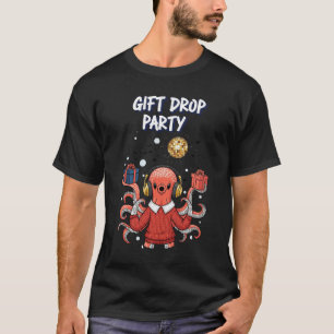 T-Shirt de danse de Noël DJ Pieuvre Gift Drop Part