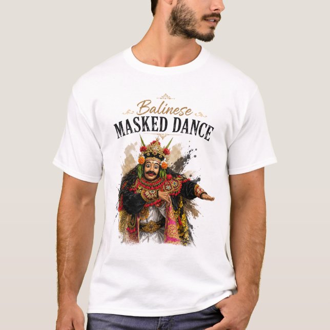 T-Shirt de danse masquée balinaise (Devant)