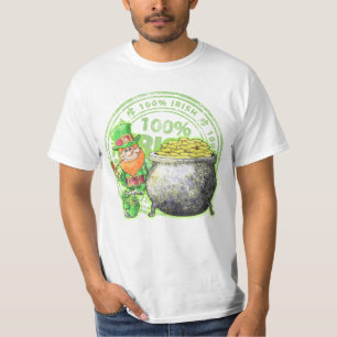 T-shirt de ~ de l'or du lutin d'Irlandais de 100%