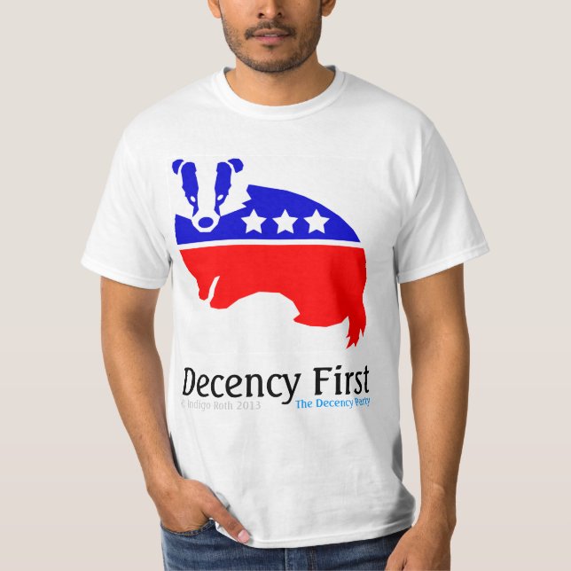 T-shirt De DÉCENCE pièce en t officielle de la partie de (Devant)