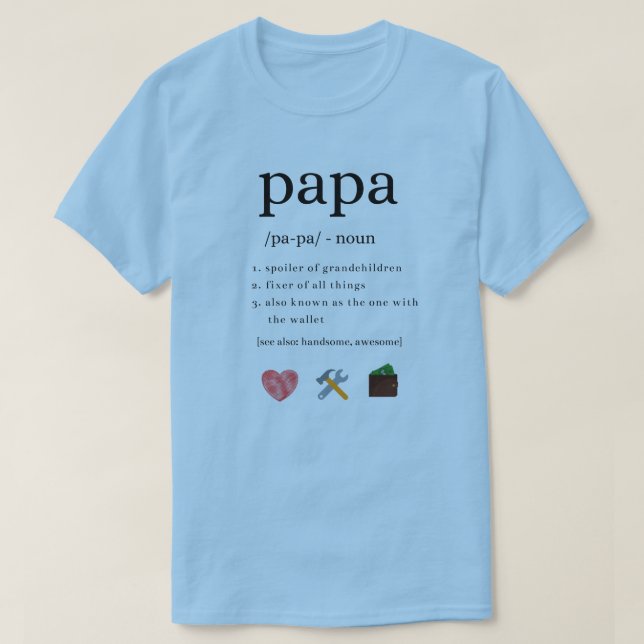 T-shirt de définition de grand-papa de papa (Design devant)