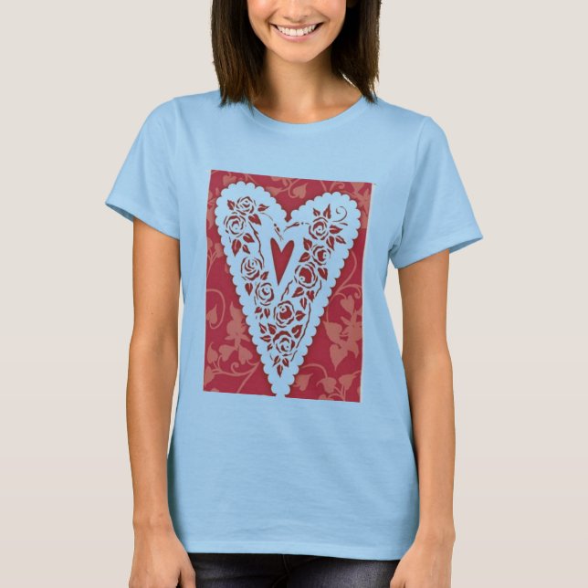 T-shirt de dentelle de coeur victorienne (Devant)