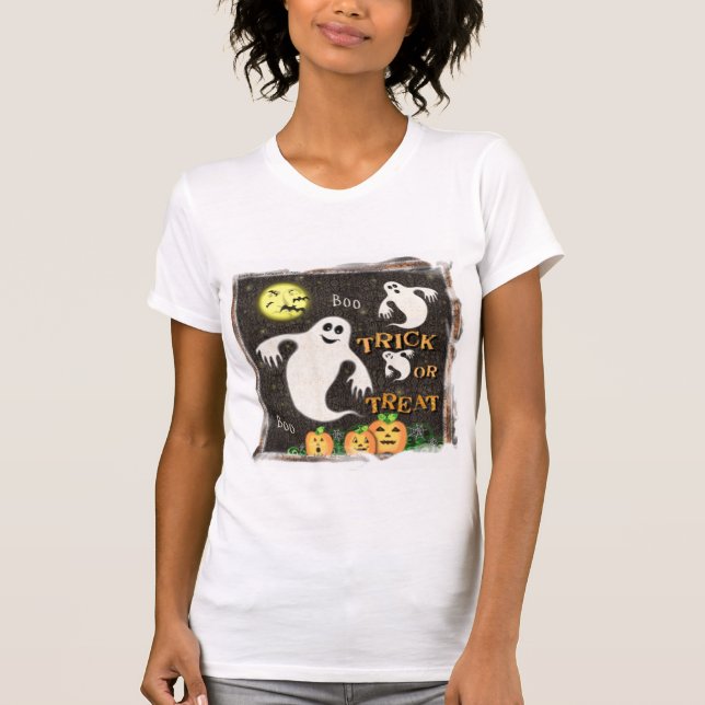 T-shirt de des bonbons ou un sort de Halloween (Devant)