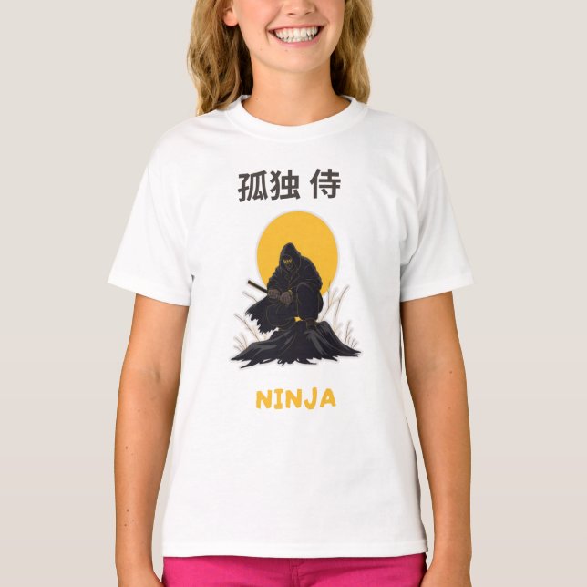 T-Shirt de design d'art de Samouraï Ninja solitair (Devant)