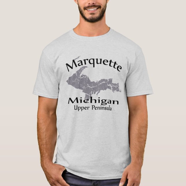 T-shirt de design de carte Marquette Michigan (Devant)