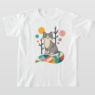 T-Shirt de Design Minimaliste de Chat