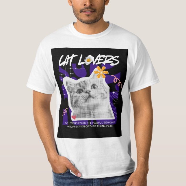 T-shirt de design pour amateurs de chats mignons (Devant)