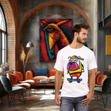 T-shirt de dessin animé de bouledogue grincheux su