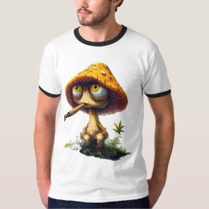 T-Shirt de dessin animé de champignon funky défonc