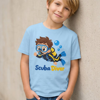 T-Shirt de dessin animé de plongeur pour garçons