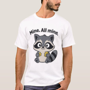 T-shirt de dessin animé de raton laveur malicieux