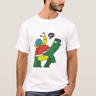 T-shirt de dessin animé de tortue drôle à cheval s